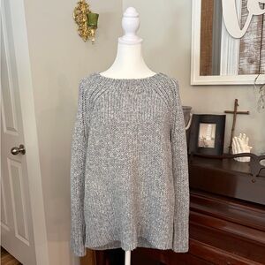 Ann Taylor Heather Gray Women's Sweater Lg petite